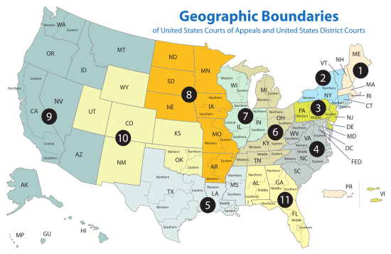 Map Of US Circuit Courts