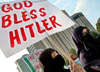 Pro-Hitler Pakistan protest sign