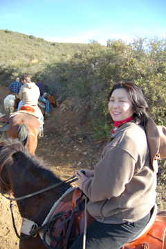 Sachi on horseback